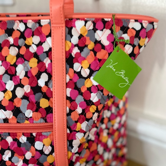Vera Bradley Orange/Multi Polka Dot Print tote Bag - Picture 7 of 7